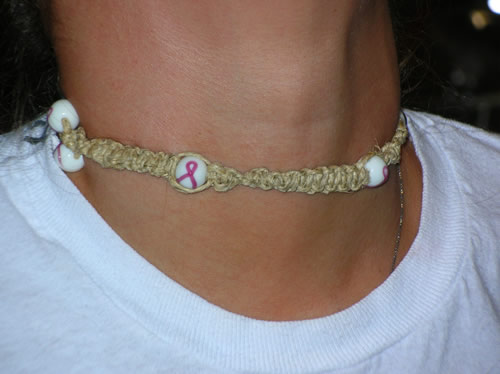 Pink Ribbon Hemp Choker